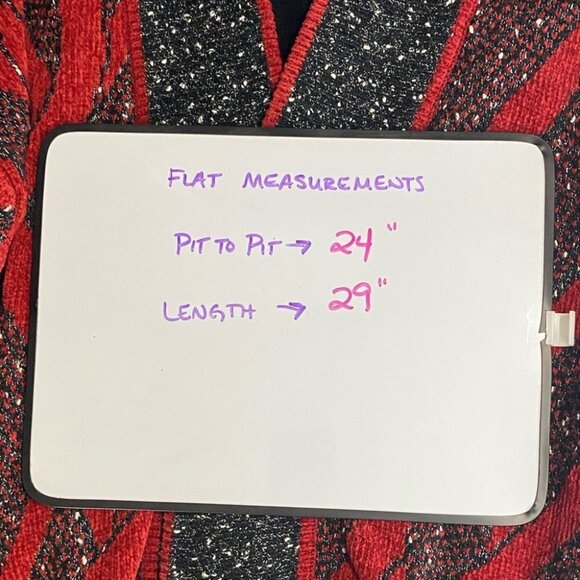 Vintage 90s Gil Aimbez Red & Dark Grey Oversized Cardigan L - Picture 8 of 16